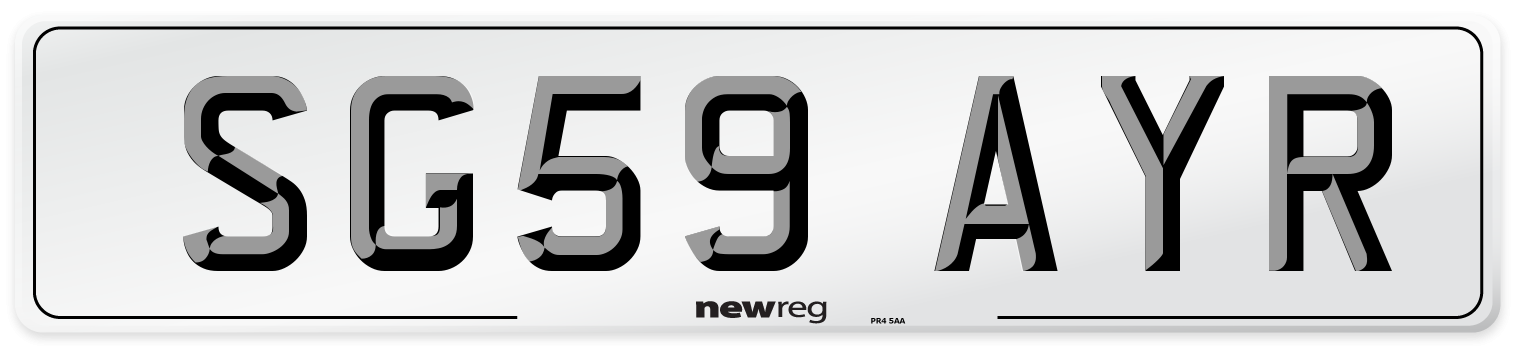 SG59 AYR Number Plate from New Reg